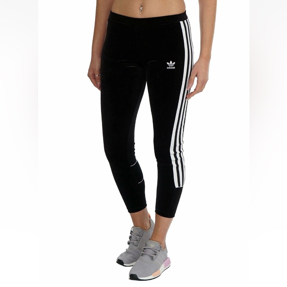 ADIDAS NWT Women’s Black Velvet TIGHTS Size Small